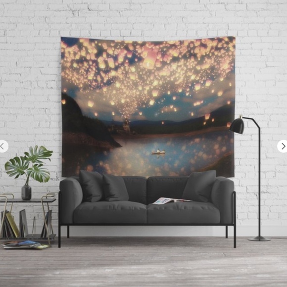 Society6 Love Wish Lanterns Wall Tapestry - Picture 2 of 2